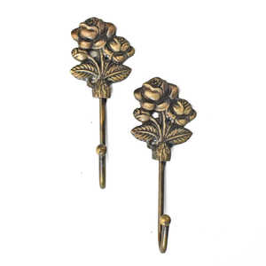 Antique Brass Flower <b>Wall</b> <b>Hook</b> Decorative Metal Coat Hat Key Hanger Vintage Home <b>Wall</b> Mount <b>Hook</b> - Product Image 3