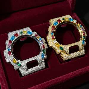 Boîtier de montre GA6900 serti de pierres précieuses colorées, or et argent, bijoux hip-hop pour hommes et femmes, accessoires de montre - Product Image 2