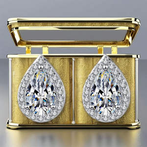 Boucles d'oreilles clous en argent sterling 925 de luxe, motif goutte d'eau, moissanite, coupe excellente, scintillantes, bijoux fins pour femme, design intemporel - Product Image 3