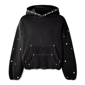 Sweat-shirts d'hiver pour hommes avec strass, design brillant, 100% coton, streetwear, production en usine OEM ODM, vente en gros - Product Image 1