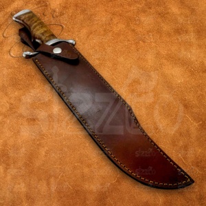 Couteau Bowie tactique de survie à lame fixe en acier D2, fait main sur mesure, avec manche en bois, cadeau OEM pour lui - Product Image 6