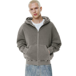 Sudadera Ligera con Cierre para Hombre, para Invierno, con Forro Polar, 100% Algodón, Transpirable y de Secado Rápido, con Bolsillos - Product Image 1