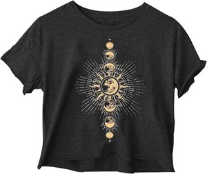 Camisetas Cortas Personalizadas para Mujer con Estampado de Flores Silvestres, Cuello Redondo, Manga Corta, Estilo Casual de Verano, OEM al por Mayor - Product Image 4