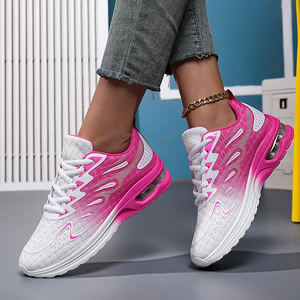 Baskets blanches respirantes à lacets pour femmes, motif écossais, style sportif, mode formelle, noir/violet, vente en gros, été/printemps - Product Image 3