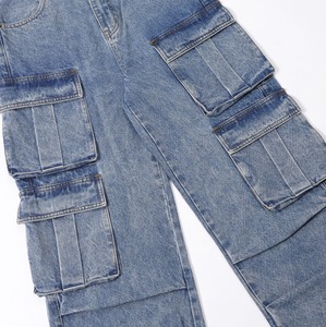 Pantalones Vaqueros de Mezclilla para Hombre, Estilo Snow Wash, Buena Calidad, Cómodos, Corte Holgado, Pierna Ancha, Estilo Urbano, Casuales, para Invierno - Product Image 4