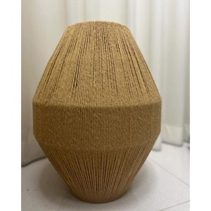 Lampe suspendue bohème artisanale en jute, lustre à 2 niveaux en corde tressée, lampe de plafond en fibre naturelle pour la décoration de restaurants et d'hôtels - Product Image 3