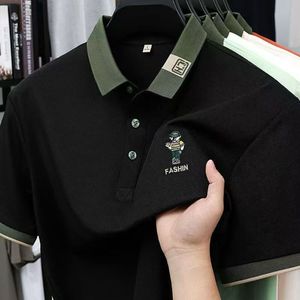 เสื้อโปโลผู้ชายดีไซน์ใหม่ระดับไฮเอนด์สำหรับธุรกิจ กอล์ฟ กีฬา  โลโก้สั่งทำได้ คอเสื้อสีสันสดใส แขนสั้น - Product Image 5