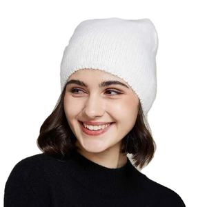 Wholesale Winter Plain Beanie <b>Cap</b> Knitted Women <b>Men</b> Blank Acrylic Beanie Hats Custom Embroidery Logo - Product Image 5