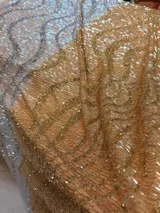 ผ้าลูกไม้ปักมือประดับเลื่อมคุณภาพพรีเมียม สำหรับชุดเจ้าสาว ชุดราตรี เสื้อผ้าแฟชั่นหรูหรา - Product Image 3