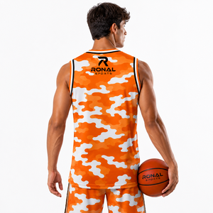 Uniforme de baloncesto de buena calidad para hombre, camiseta sin mangas con cuello en V, poliéster que absorbe la humedad, uniforme para adultos para todas las temporadas - Product Image 4