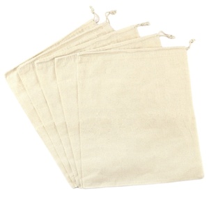 Cotton Hữu Cơ Muslin <span class=keywords><strong>Tote</strong></span> Túi cho màu hồng Mỹ phẩm túi vải với logo tùy chỉnh in có thể giặt và dây rút đóng cửa - Product Image 1