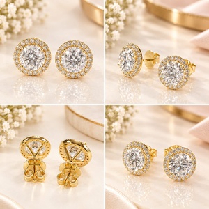 เครื่องประดับเพชรเพาะเลี้ยงคุณภาพสูง ทอง 10K 14K 18K สีเหลือง ขาว และโรสโกลด์ - Product Image 4