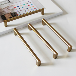 Durable Modern Zinc Alloy Satin Brass <b>Bar</b> Cabinet Handle Minimalist Drawer <b>Pull</b> <b>for</b> Kitchen Bathroom Nightstands Wardrobe - Product Image 5