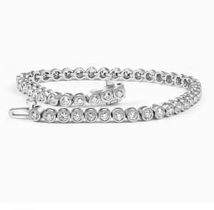 Pulsera de tenis de plata de ley 925 con moissanita, corte brillante redondo, chapada en rodio, para regalo de boda - Product Image 4