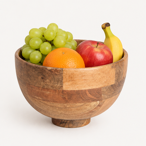 Bol à salade en bois de manguier fait main, grand bol à fruits en bois écologique pour la décoration de la cuisine, bol en bois massif durable - Product Image 4