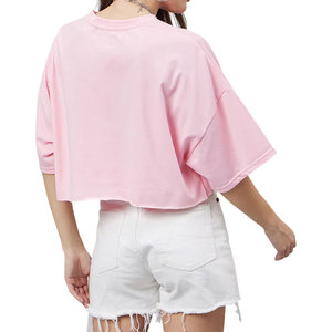 Camisetas Cortas de Alta Calidad para Mujer, Estilo Oversize, con Logotipo Personalizado, Estampado Sólido, Cuello Redondo, Manga Corta, 2026 - Product Image 6