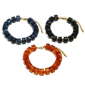 Trendy Vintage Geometric Fashion Resin Beaded <b>Necklace</b> Unisex Colorful Handmade <b>Statement</b> Jewelry Elegant Party Wear Lightweight - Product Image 3