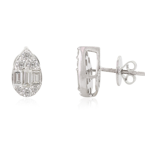 18K Pear Shape Diamond Cluster <b>Earrings</b> for Her - Product Image 6