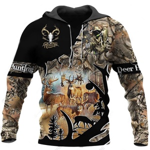 Sudadera con Capucha para Hombre, Estilo Moderno con Estampado 3D de Animales de la Selva, 100% Algodón, Forro Polar, Informal, para Invierno - Product Image 2