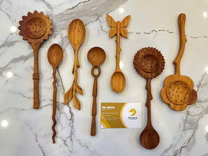 ช้อนไม้ธรรมชาติลายดอกไม้แกะสลักแบบใหม่ สไตล์อเมริกัน เป็นมิตรกับสิ่งแวดล้อม ขนาด 30 มล. สำหรับใช้ในครัวเรือนและธุรกิจ - Product Image 6