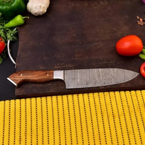 Ensemble de couteaux de chef 4 pièces style moderne, lames en acier Damas, construction Full Tang, manches en bois de rose, design ambidextre - Product Image 6