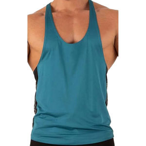 Men's <b>Stringer</b> Tank Top Crew Neck Deep Cut Sleeveless Quick Dry 100% Polyester Gym Workout Bodybuilding Fitness <b>Vest</b> Sportswear - Product Image 2