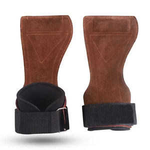 Cowhide Leather Gym <b>Weight</b> Lifting Gloves Adjustable Wrist Wraps Breathable Hand Grips Lightweight Non-Slip Support Deadlifts - Product Image 4