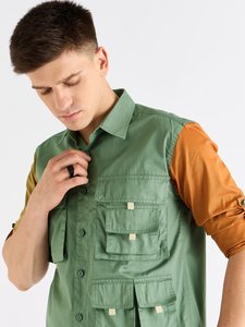 Cargo Flap Pocket Work Style T-Shirt Customized Mens Button Down Oversized Short Sleeve - Product Image 6