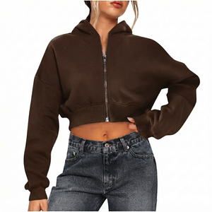 Custom <b>Crop</b> <b>Hoodie</b> <b>Women</b> Streetwear Pullover Cotton Blend OEM ODM Manufacturer Wholesale Fashion Apparel Exporter Supplier <b>Women</b> - Product Image 1
