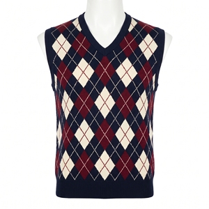 เสื้อกั๊กเด็กนักเรียน คอวี แขนกุด ถักลายเพชร ชุดนักเรียนประถม - Product Image 1