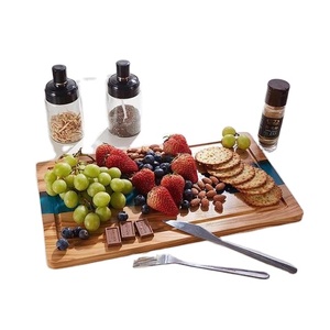Planche à découper époxy en bois d'olivier et résine faite à la main de haute qualité taille personnalisée, planche de cuisine multifonction colorée - Product Image 1