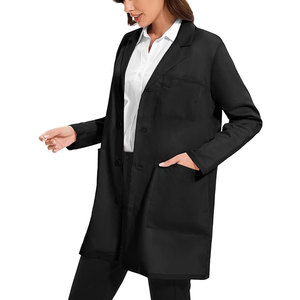 Blouse de laboratoire noire personnalisée pour femme, uniforme médical, taille adulte, vêtements de travail professionnels, vente en gros - Product Image 4