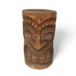 Tabouret de café en bois sculpté Tiki classique, fait main, mobilier tribal pour la vente en gros, accent de décoration intérieure et d'ameublement - Product Image 1