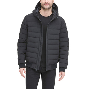 Unisex Winter Puffer Jacket Custom Outdoor <b>Light</b> Warm Cotton Filled Hooded Stand Collar Patchwork Design - Product Image 6