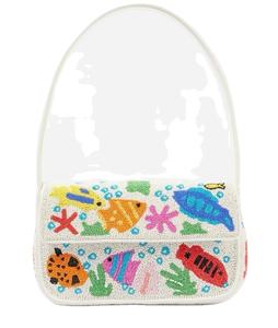 Nouveau sac à bandoulière perlé motif créature marine, fait main, avec rabat, pour femmes et jeunes filles, idéal pour soirées, fêtes et vacances d'été - Product Image 1