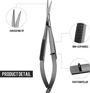 Premium High Accuracy Stainless Steel Spring Scissors Sharp Blade Tip Curved Blades Precision <b>Nail</b> Cuticle <b>Removal</b> Manicure <b>Tool</b> - Product Image 2