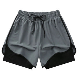 Shorts de sport pour hommes de haute qualité, double couche, avec poche intérieure zippée, pour l'été, la gym, l'entraînement, service OEM, vente en gros, style urbain - Product Image 1