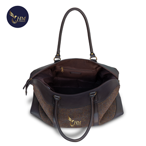 High Quality Genuine Leather and Wool Travel Bag 2026 Fashion Large Capacity Handheld Duffle for Men and Women - Product Image 2