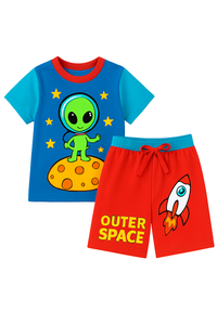 Conjunto de Verano para Niños de Algodón, Camiseta y Pantalones Cortos, Ropa Casual Ligera y Transpirable de Dos Piezas, Talla Personalizada OEM - Product Image 6