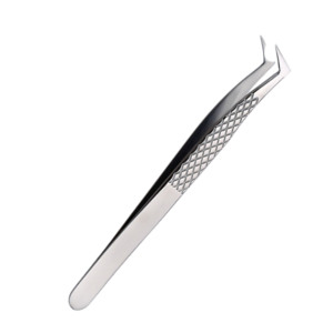 Pinzas Profesionales de 90 Grados con Punta de Fibra para Extensión de Pestañas, Punta Suave, Acero Inoxidable de Alta Calidad, Pinzas de Precisión - Product Image 1