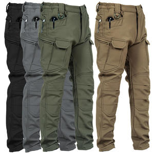 <b>Waterproof</b> Men's Outdoor Hiking Pants Windproof Softshell Multi-Pocket Cargo <b>Trousers</b> Thermal Fleece <b>Breathable</b> Workwear Male - Product Image 6