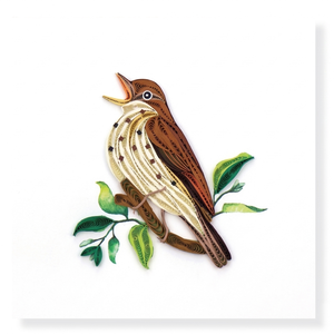 การ์ดควิลลิ่งลายไม้รูปนกทรัสห์ การ์ดควิลลิ่งพร้อมซองจดหมาย การ์ดอวยพรทำมือลายสัตว์ ของขวัญพิเศษ - Product Image 1