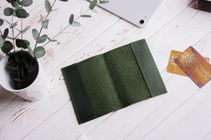Genuine Leather Passport Holder Slim Travel <b>Wallet</b> <b>RFID</b> <b>Blocking</b> Custom Logo Luxury Passport Case Cover Folder PTH-0101 - Product Image 5