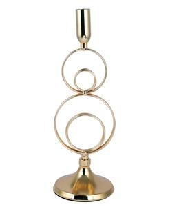 Golden <b>Brass</b> <b>Candlestick</b> Holder Circular Design Home Decoration Durable Metal Table Top Decor - Product Image 2