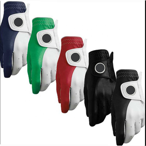 Gants de golf en cuir Cabretta personnalisés avec logo, fermeture auto-agrippante, antidérapants, doux, respirants, prix de gros pour hommes - Product Image 1