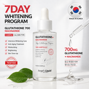 Angel's Liquid 7DAY Glutathione 700 V-ampoule (30ml) Panthénol Adénosine Niacinamide. Blanchissant, anti-rides, raffermissant. Objectifs - Product Image 1