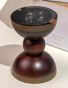 Quemador de incienso clásico de madera y cuero estilo árabe para Oud Bakhoor, aromaterapia y decoración del hogar. - Product Image 4