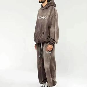 Survêtements pour hommes personnalisés, écologiques, effet délavé à l'acide, coupe ample, 100% coton, légers, prix de gros - Product Image 3
