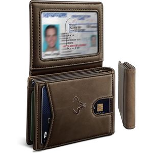 Portafoglio Sottile in Pelle con Protezione RFID per Uomo, 11 Scomparti per Carte, Porta Carte da Tasca Frontale, Regalo per Uomini - Product Image 1