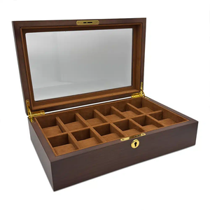 Caja de reloj de madera de lujo en varios tamaños, en stock, con capacidad para 6, 10 o 12 relojes, caja de regalo para relojes, con proveedores mayoristas. - Product Image 6